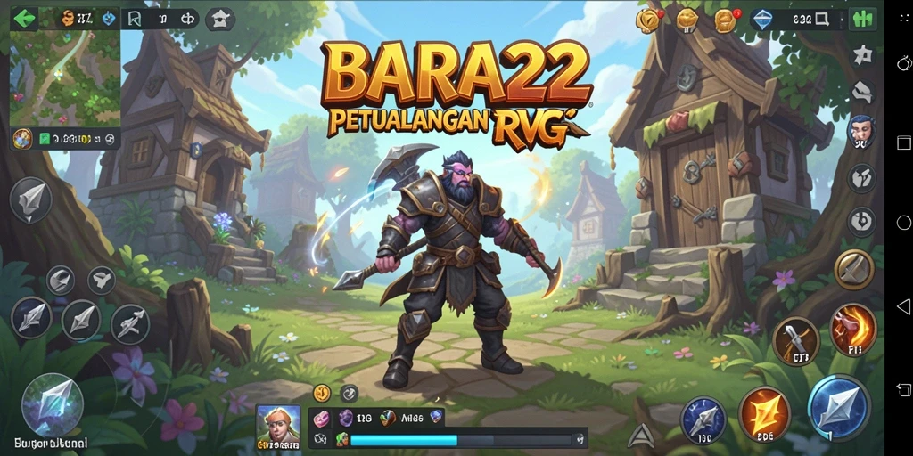 Tampilan gameplay menakjubkan dari BARA22 dengan karakter yang beraksi.