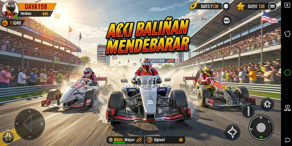 Screenshot menunjukkan aksi balapan mendebarkan di DAYA138.