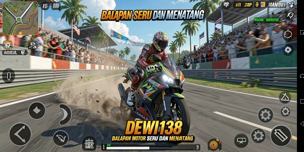 Gameplay mendebarkan balapan motor di DEWI138.
