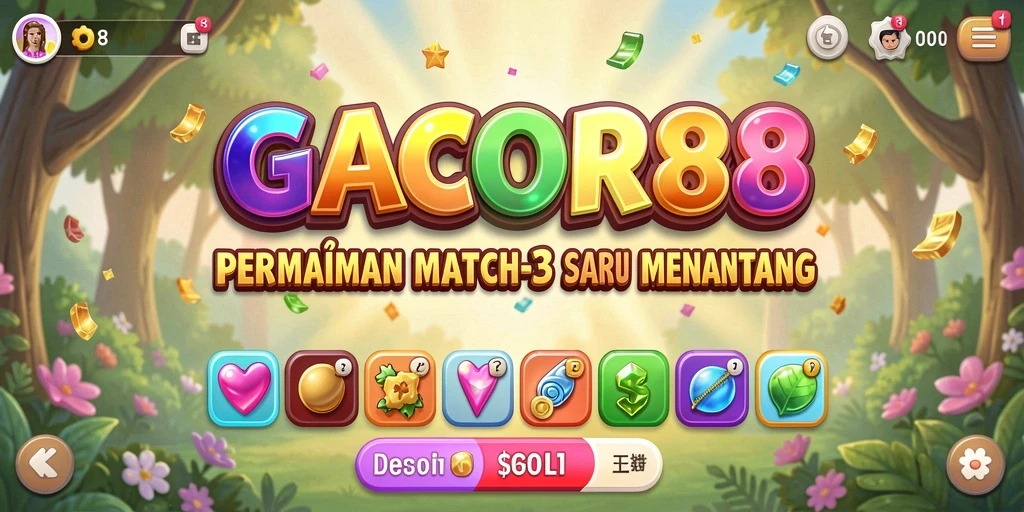 Tampilan gameplay GACOR88 yang penuh warna dan seru.