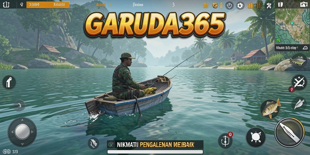 Tangkapan ikan yang fantastis dalam <strong>GARUDA365</strong> dengan latar belakang yang memukau.