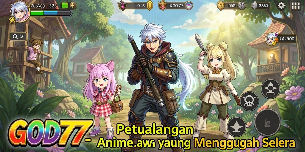 Screenshot utama GOD77 menampilkan petualangan mendebarkan dalam dunia Anime.
