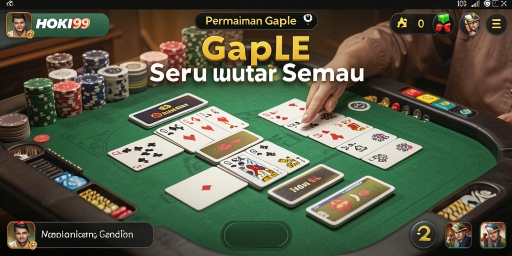 Tampilan menarik game Gaple HOKI99 dengan gameplay yang seru.