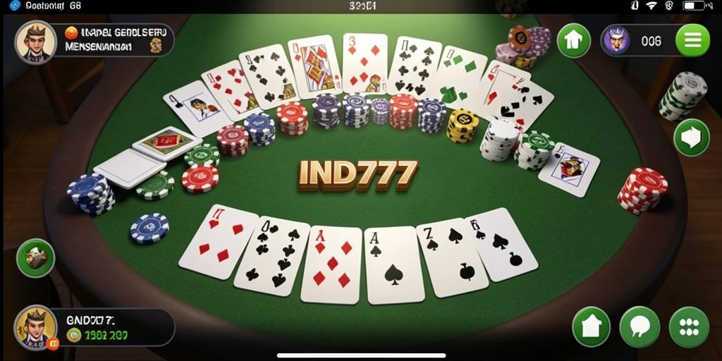 Screenshot gameplay Gaple di IND777 dengan antarmuka yang menarik.