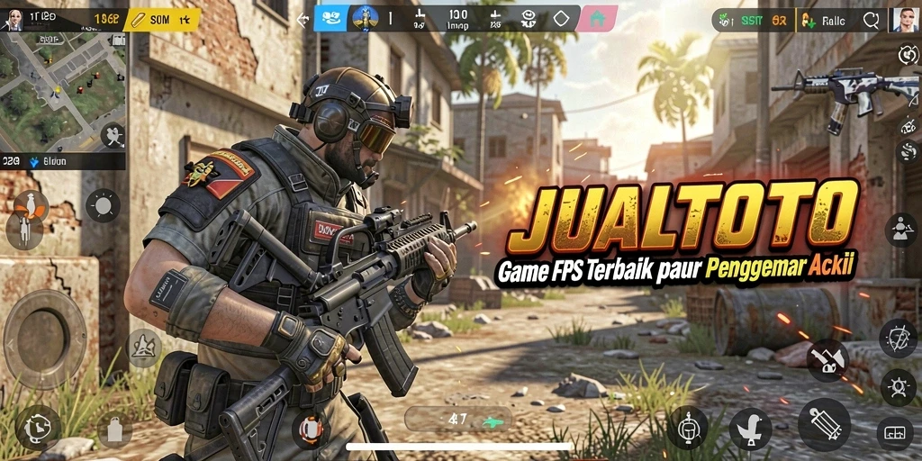 Tangkapan layar permainan JUALTOTO yang mendebarkan dengan aksi FPS intens.