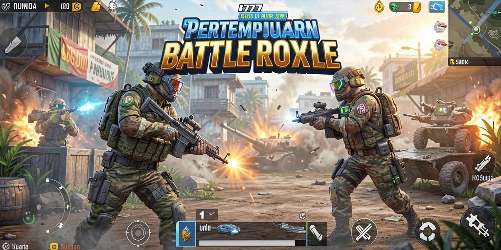 Gameplay L777 yang intens dan menegangkan dalam pertempuran Battle Royale.