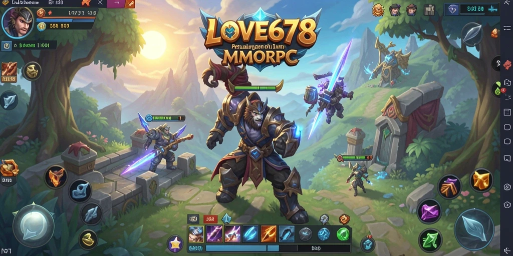 Screenshot gameplay LOVE678 yang menunjukkan aksi petualangan dalam dunia MMORPG.