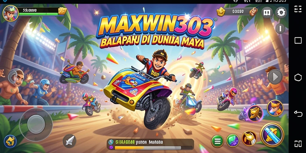 Tampilan menarik dari gameplay MAXWIN303 yang penuh aksi balapan.
