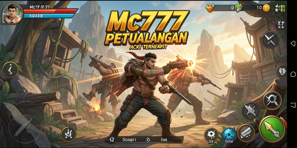 Tampilan gameplay dinamis dan aksi seru dalam MC777.