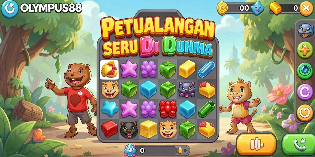 Tangkapan layar gameplay OLYMPUS88 yang menampilkan momen seru mencocokkan simbol.