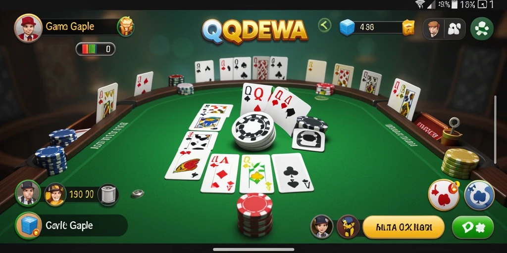 Gameplay seru QQDEWA dengan suasana Gaple yang nyata.