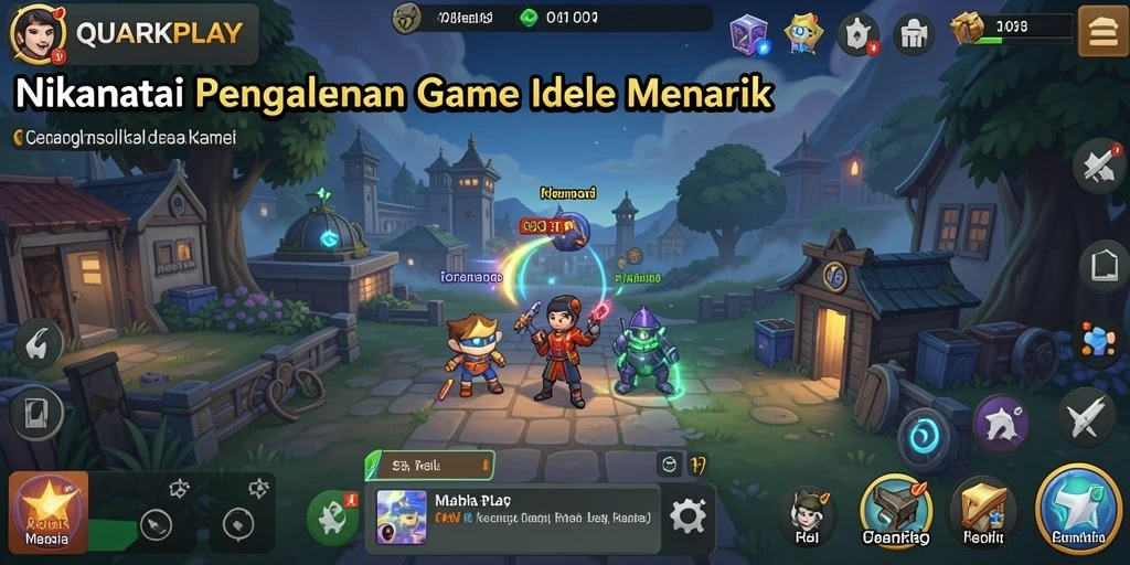 Tampilan utama gameplay QUARKPLAY yang menampilkan suasana Idle.