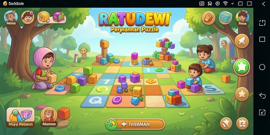 Screenshot gameplay menampilkan tantangan teka-teki di RATUDEWI.