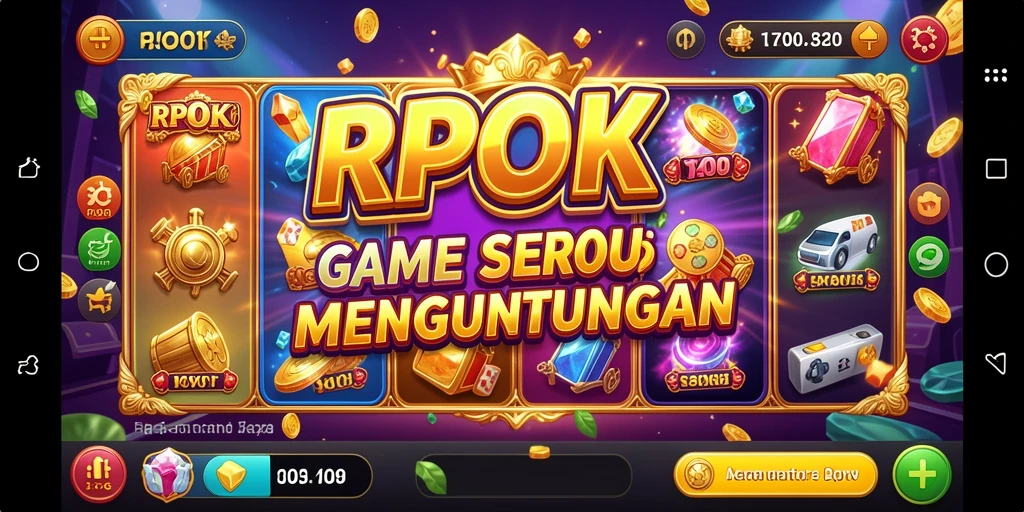 Tampilan gameplay RPOK yang memikat dengan spinning reels dan jackpot besar.