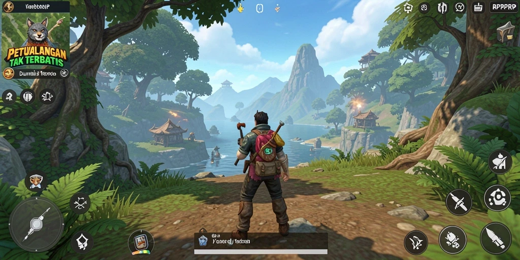 Tampilan gameplay RPRPRP yang mengesankan di dunia terbuka.