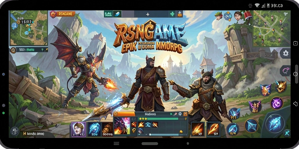 Menampilkan aksi seru dalam pertempuran MMORPG RSNGAME.