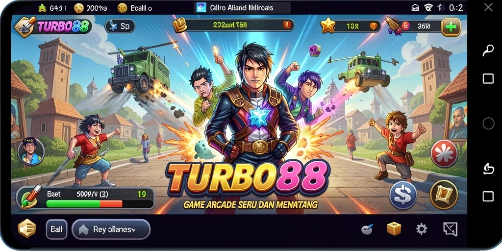 Tangkapan layar menampilkan gameplay seru TURBO88 dengan rintangan menantang.