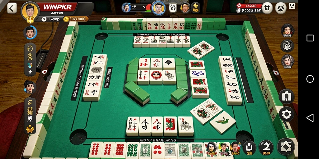 Screenshot gameplay Mahjong WINPKR yang menarik dan seru.